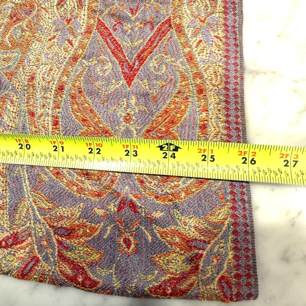 Paisley Scarf‎ Shawl Wrap Purple Red Floral Fringe Women's Accessory 26x70
